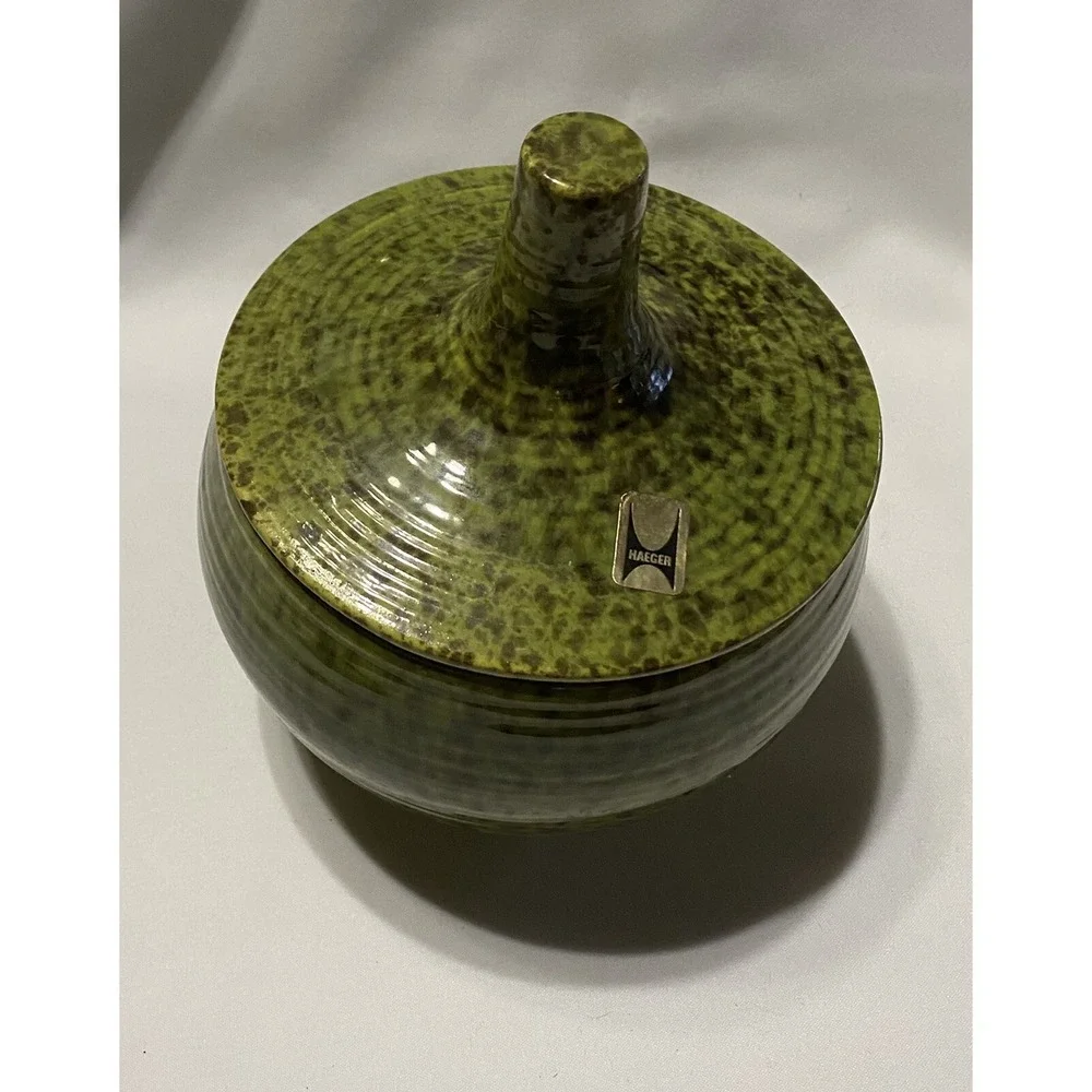EARLY‎ AMERICAN BY HAEGER GREEN COVERED BOWL SHAPE 9H NWT